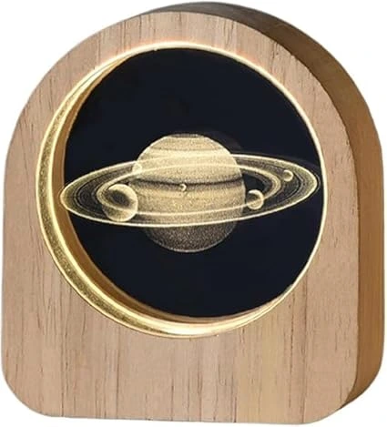 3D Galaxy Crystal Ball Night Lamp (Saturn)
