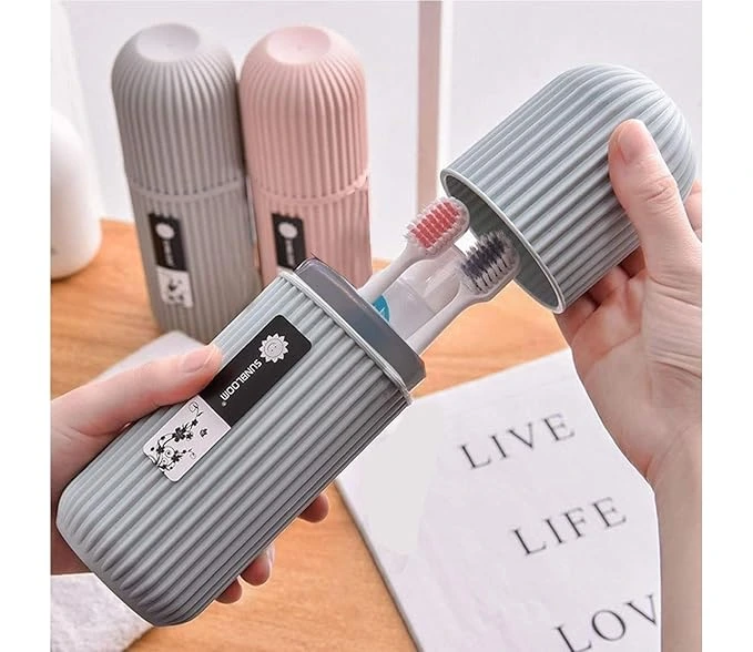 Capsule Shape Travel Toothbrush & Toothpaste Case Holder