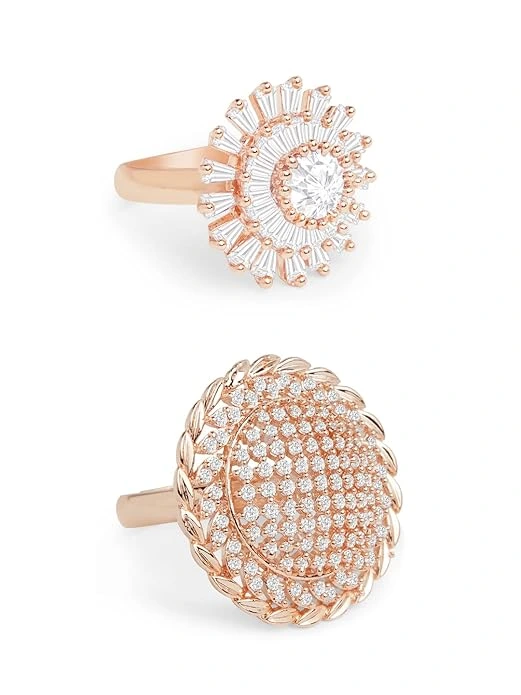 Rose Gold Cubic Zirconia Finger Rings for Women